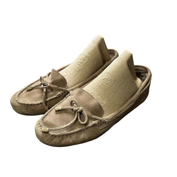 Michael Kors Women's Suede Moccasins Loafers Beige Slip-On Flats Size 9.5 - Picture 1 of 8